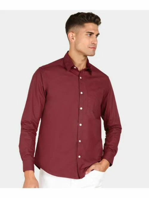 Life Roads simple plain maroon shirt