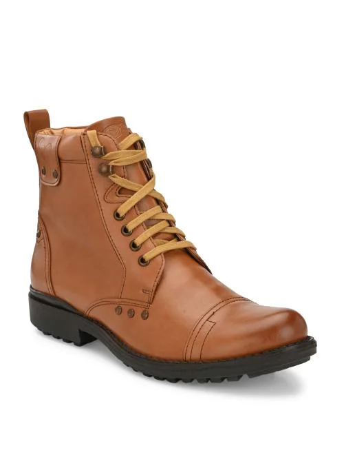 Delize Mens Tan Rugged High Ankle Boots