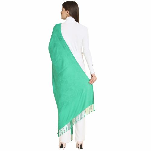 CROSHIA Women's Viscose Stole with Self Design (Blue)