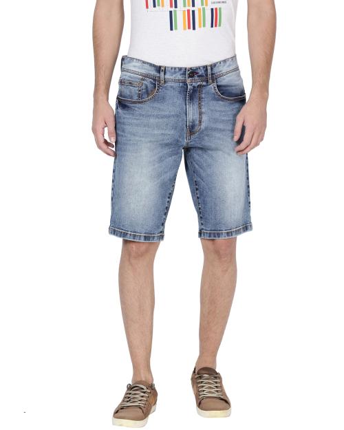 t-base Cotton Indigo Strech Denim Azure Wash 5 Pocket Shorts
