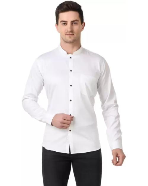 DESIGN UP Mens Black Solid Cotton Blend Shirt Available in a variety of solid colors and patterns, including plaids, stripes, and florals size XXXL