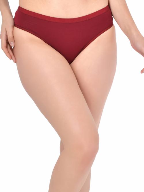 Bleeding Heart Women's Maroon Solid Bikini Pack of 1