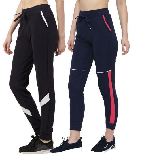 Women's Dry Solid Self Design Regular Fit Athleisure Track Pant