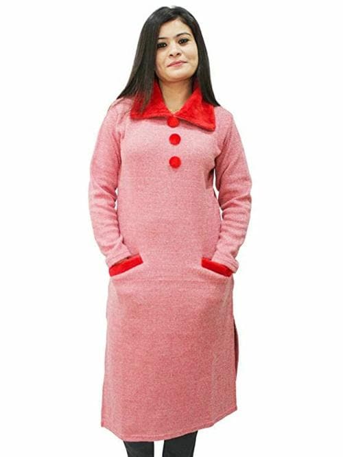 Matelco Women's Wool Straight Kurti for Winters