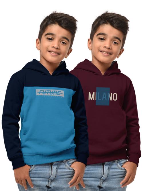 HELLCAT Boys Multicolor Cotton Blend Printed Pack of 2 Sweatshirts