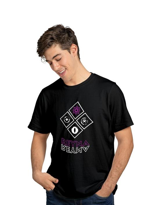 Lups Men And Women Black Valorant Reyna Ulti Digital Printed Cotton T-Shirt (Xl)