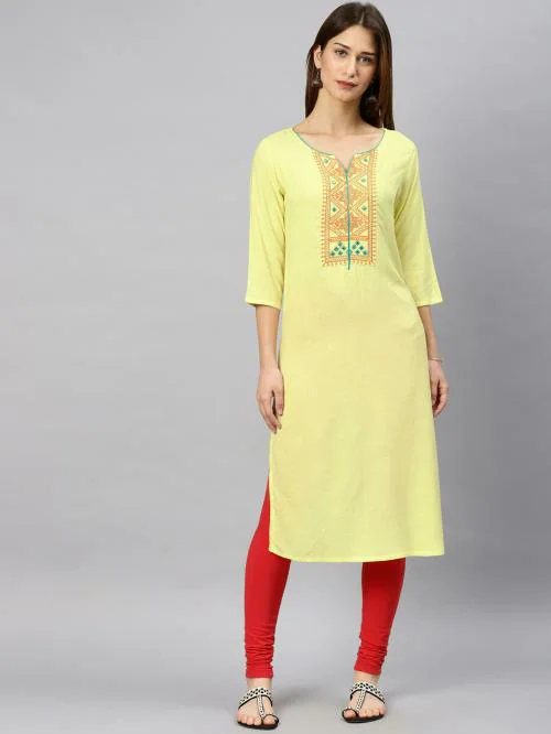 Buy Alena Womens Lemon Yellow Fashion Kurta Online at Best Prices in ...