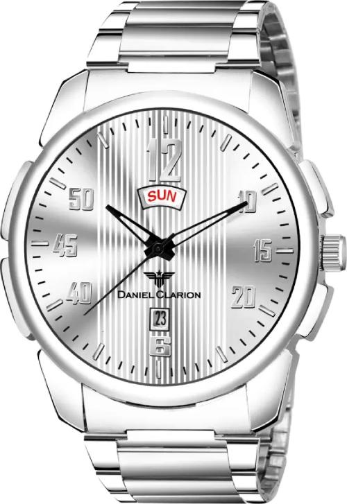 DANIEL CLARION DC-1109-SILVER DAY AND DATE WORKING Analog Watch - For Men