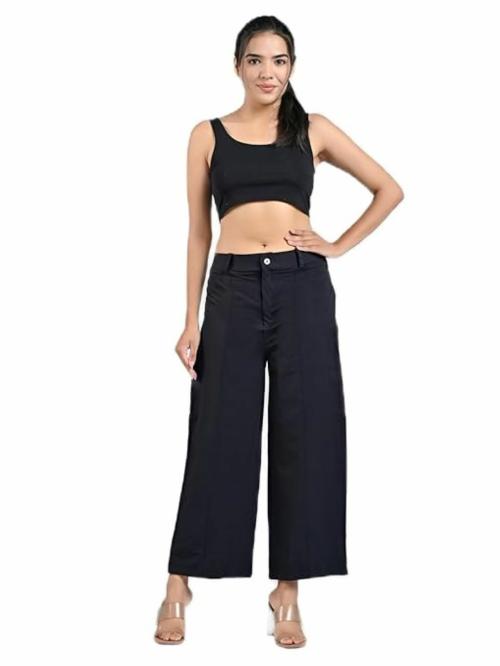 Mirayya Women's Lycra Solid Stretchable Trousers Lycra Straight Pants with Button & Zipper Clouser || Office Stylish Bottoms for Women