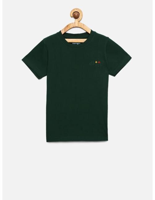 DONGLI Half Sleeve Green top Boys Casual Pack of 1 Tshirts