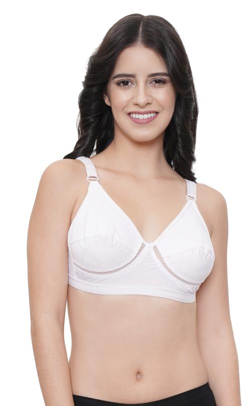 FEMULA Netbust Non Padded Regular Cotton Bra (White) 42C