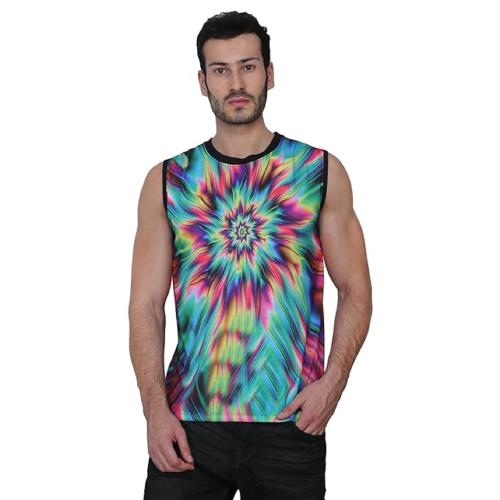 PSYCHEDELIC Limited Edition Multi Color | Digital Printing | UV Glow Trippy-Intervention | Round Neck | Hippie Style | T-Shirt for Men & Women