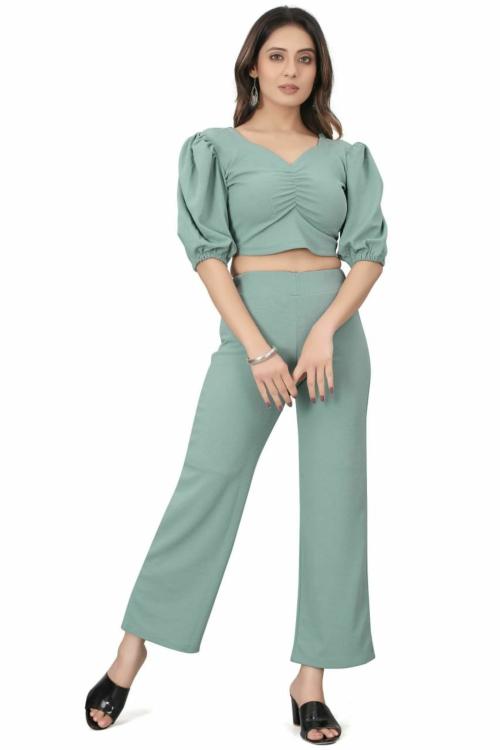 AJ Brothers Women Playwear Dress | Latest Two Piece Dress-SEA GREEN-L