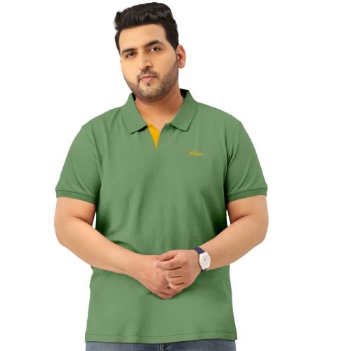 TAB91 Men's Polo Solid Plus Size SAGE GREEN 6XL T-shirt