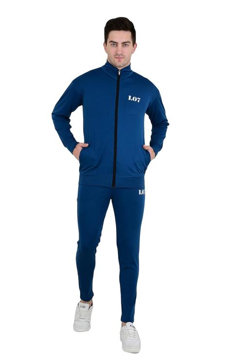 REDGLO Boy's Winter Zipper Sports Four Way Nylon Lycra Track Suit Set, Boy's Volleyball Track Suit, Men's Team Handball Tracksuit, Men'sTennis Track Suit-Blue