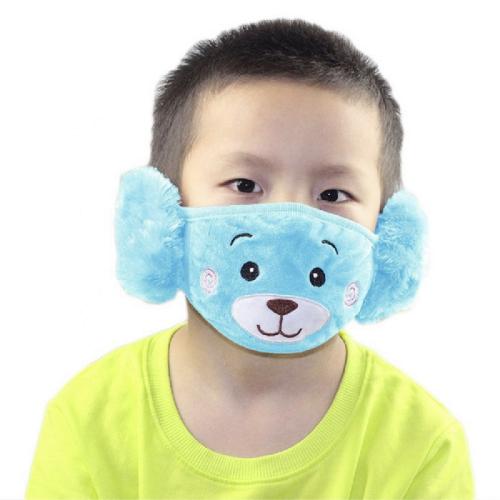 Kids Boys Warm Winter Earmuff Face Mask - Blue