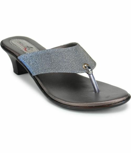 TWINSSHOE Grey Block Heels for Women