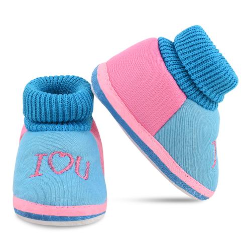 ADORED FASHION Newborn Baby Shoes Booties/Mittens Comfortable Baby Socks Shoes for 6-9 Months Baby Boys/Girls Color-Sky Blue