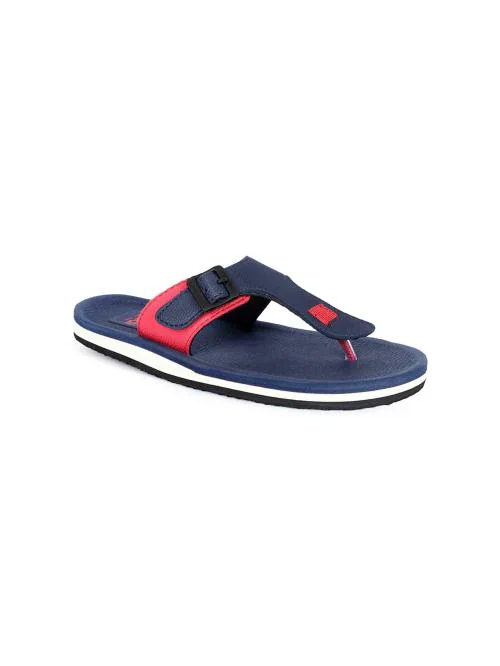 Aadi Men's Blue & Red Eva Daily Wear Casual Slipper