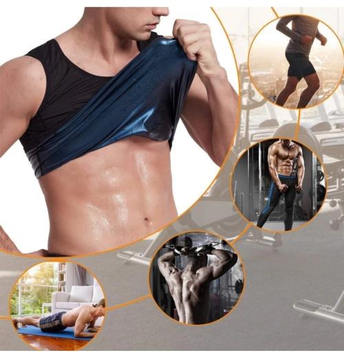 Fitolym Black Sweat Shaper Vest for Weight Loss Sauna Slimming Workout Polymer Tanktop