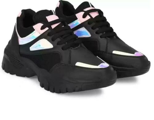 iFoot Girls and Women Sports Shoe (Black) 4 UK