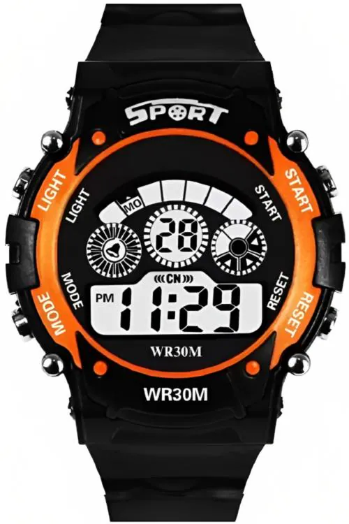 Muskan Enterprise New Stylish Orange Sports Digital Kids Watch ( Pack Of 1 )