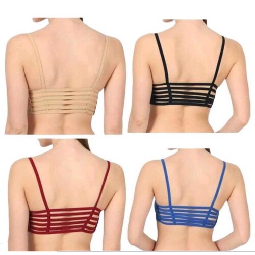 ANIPLEX HUB Women's Cotton Bra (6 strips-P4-S-B-M-B_38)