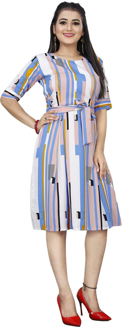 Buy CIELUS Women Fit and Flare Light Blue Dress (XXL) Online at Best Prices in India JioMart.