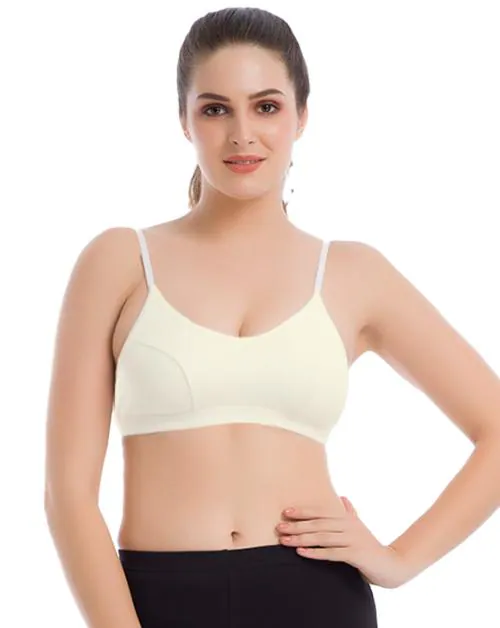 Groversons Paris Beauty Women's Cotton Non-Padded Non-Wired Full Coverage Sports Bra