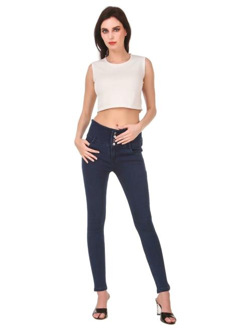 Buy Jac Fashion Women Dark Blue Solid Denim Jeans ( 32 ) Online at Best ...