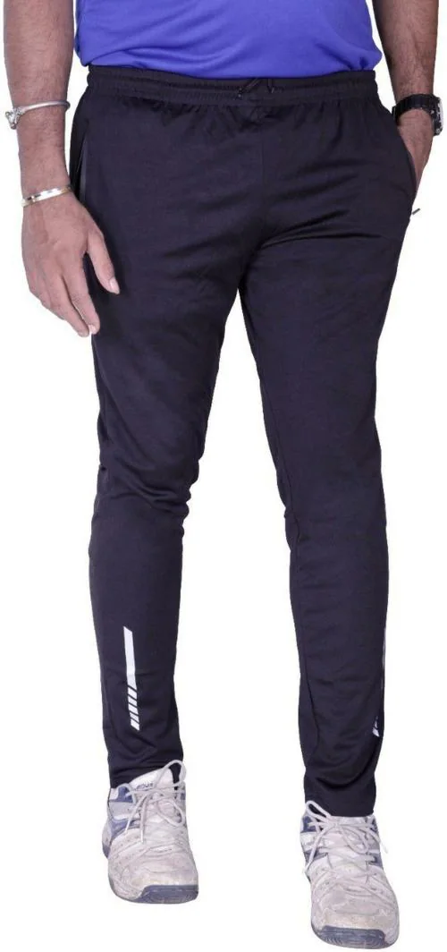Buy estro Men Navy Blue Printed Polyester Track Pants Online at Best ...