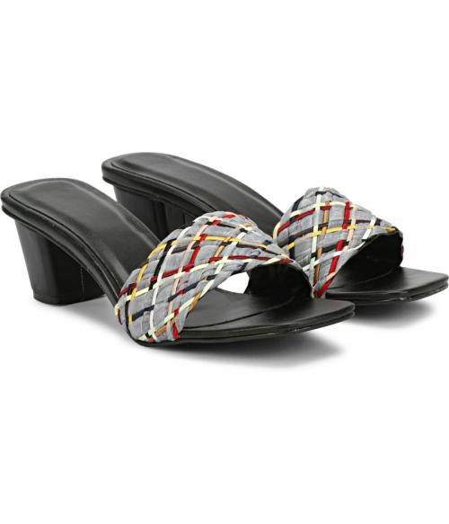 COMMANDER Grey Block Heels for Women