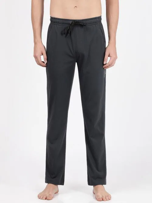 Jockey Style SP27 Men's Super Combed Cotton Rich Slim Fit Trackpants with Zipper Pockets and Stay Fresh Treatment - Graphite