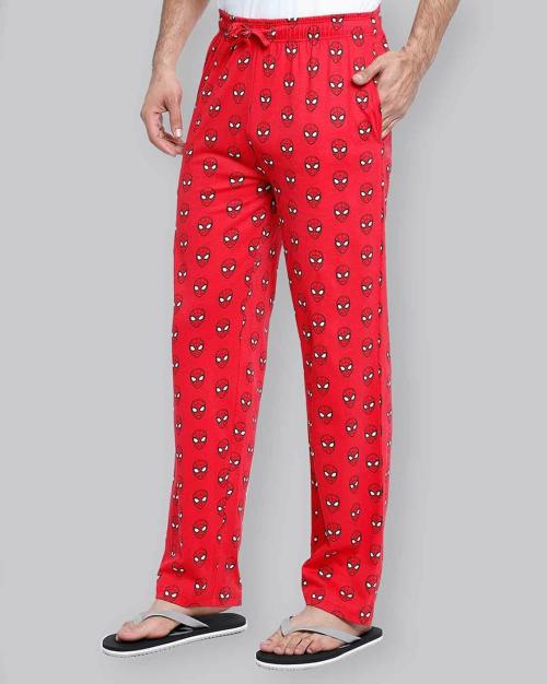 Free Authority Men Spiderman Printed Red Pyjama