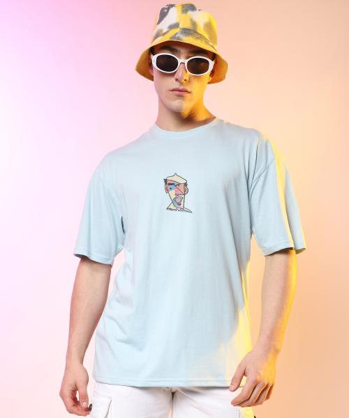 Campus Sutra Men's Printed Oversized Basic T-Shirt