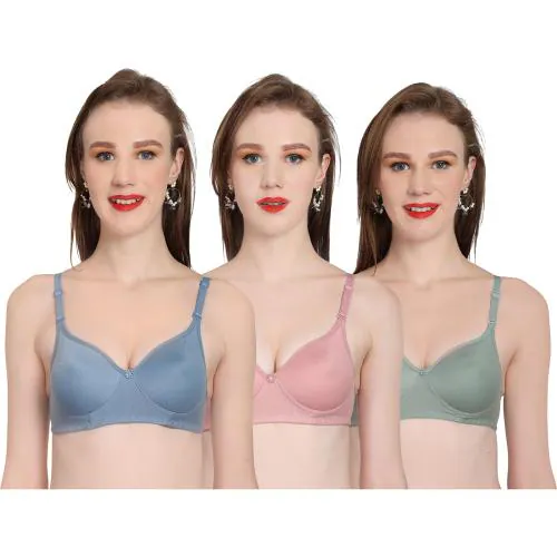 Buy BYGROW Multicolor Lightly Padded Cotton Blend T-Shirt Bra (Size 36 B)  Online at Best Prices in India - JioMart.