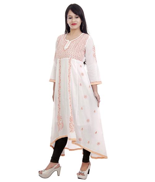 Lucknow Kurti Ethnava Chikankari Ethnic Voile Cotton Kurta
