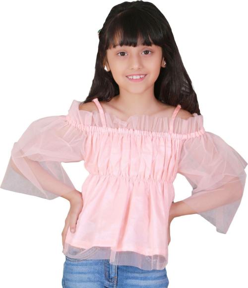 RANJ Girls Red Polyester Top (7-8 Y)