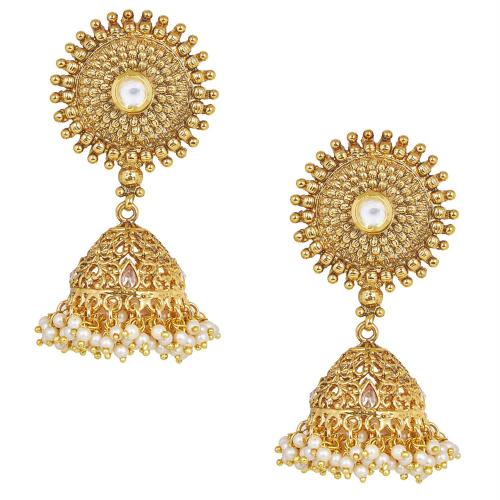 Bodha - By Shivansh CopperHandcrafted 18K AntiquePure Copper Temple Jewellery Jhumka Earring For Women