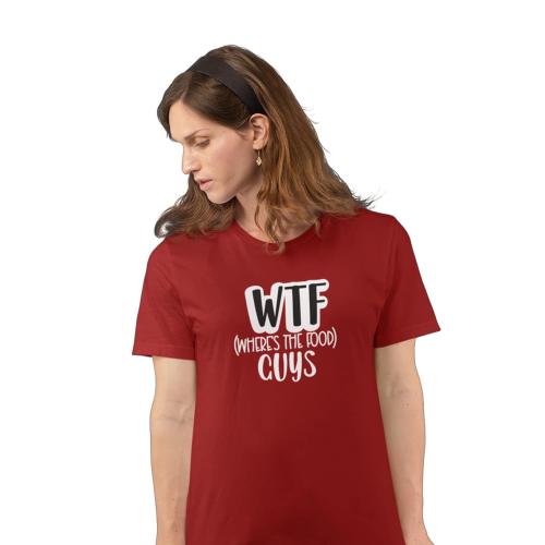 The Cool Vibe Store Girls 100 Percent Cotton Printed Wtf Wheres Food T-Shirt