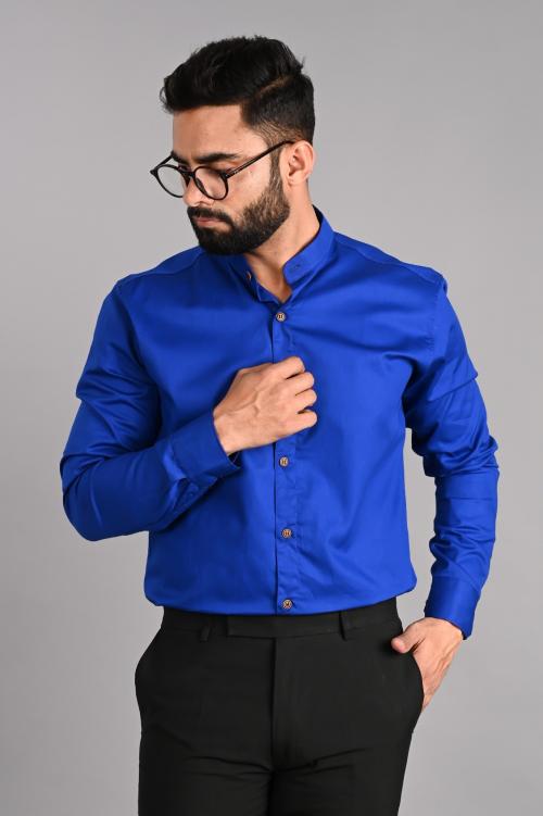 Pagboys Men's Formal Shirt | Slim Fit | Spread Collar Shirt | Regular & Casual Wear (Shirts-Royal Blue-XL)