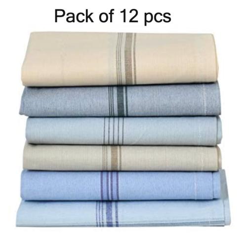 BADLOOK Cotton Multicoloured Hankerchief Set of 12 Pieces