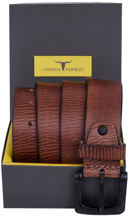 Urban Forest Trent Redwood Causal Textured Leather Belt for Men
