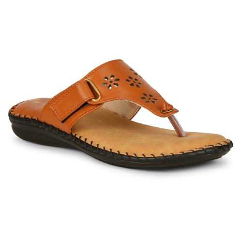 Big Bird Footwear Flat Casual V-strap Doctor Sandals for Women & Girls (Tan)