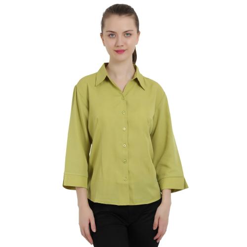 Buy R Cube Women Casual / Office Wear Poly crepe Button Down Shirt