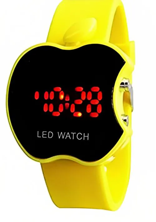 Muskan Enterprise New Stylish Yellow Apple Shape Kids Watch 1Pcs