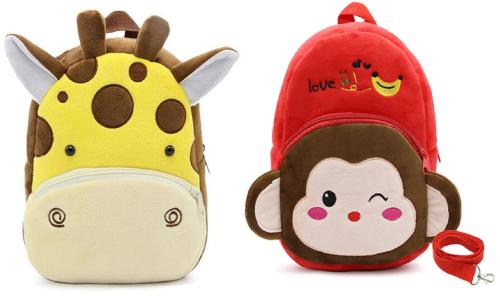Kiddiewink Soft Plush Cartoon School Backpack Bag For Kids (2 to 6 Years) Pack of 2