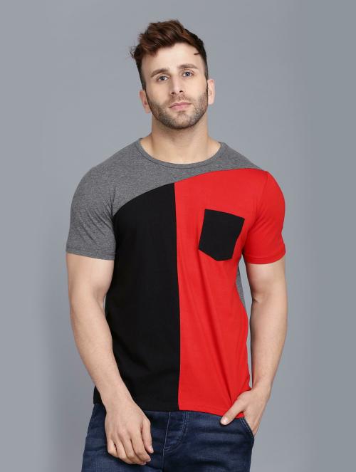 Rockhard Round Neck Half Sleeve Color Block Tshirt| T shirt for men | Tshirt | Tshirt Men |