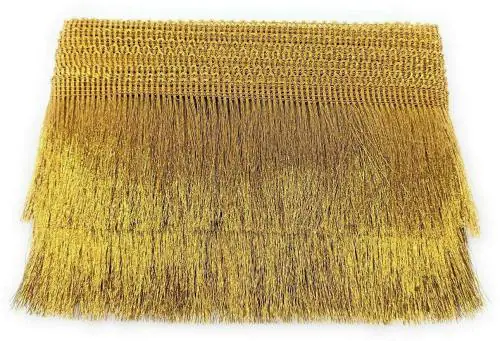 YOGESHVAR CREATION Gold Nylon, Silk, Silicone Gota Jhalar Lace with Zari, 9m (Pack of 1)