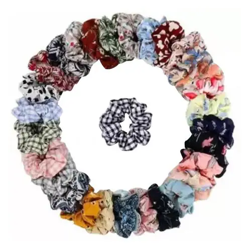 24 pcs Hair scrunchies for Girls and Women Elastic Floral Hair Bands Rubber Band Head Band (Multicolor)